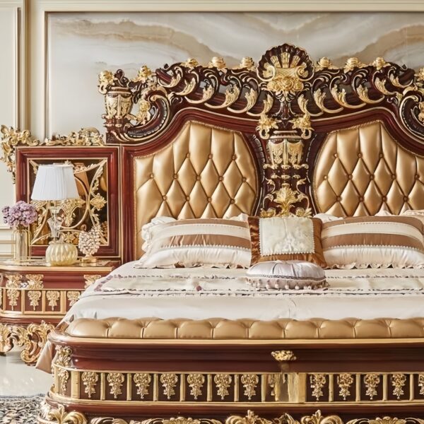This French Luxury  solid wood bed – Hand Carved Custom Bedroom Furniture (Copy)