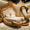 1 This Luxury Swan Bed carved solid wood bed – Hand Carved Custom Bedroom Furniture