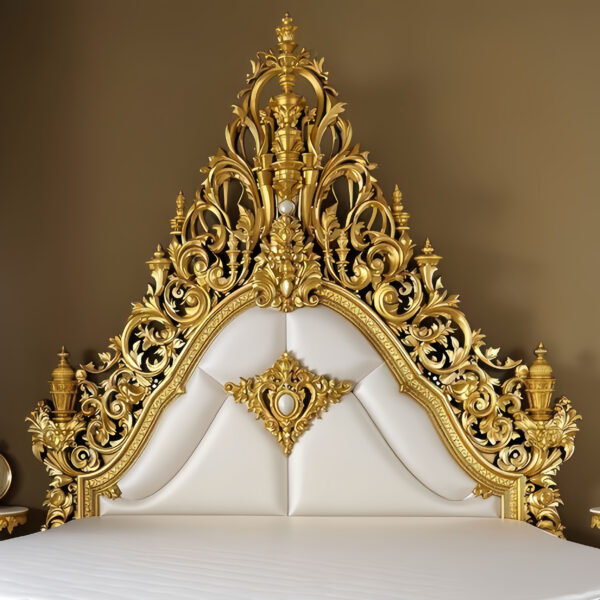 Luxury French Style Solid Wood Bed – Hand Carved Custom Bedroom Furniture