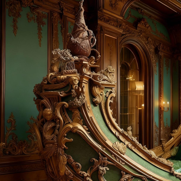 Royal Baroque Pirate Ship Bed - Hand-Carved Gilded Luxury Masterpiece