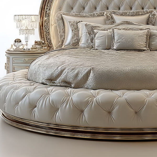 2 This Luxury Villa Round Bed carved solid wood bed – Hand Carved Custom Bedroom Furniture
