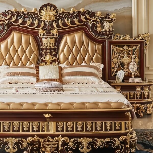 This French Luxury  solid wood bed – Hand Carved Custom Bedroom Furniture (Copy)