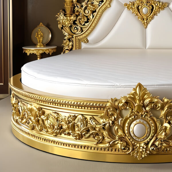 Luxury French Style Solid Wood Bed – Hand Carved Custom Bedroom Furniture
