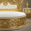3 This classic round Bed carved solid wood bed – Hand Carved Custom Bedroom Furniture