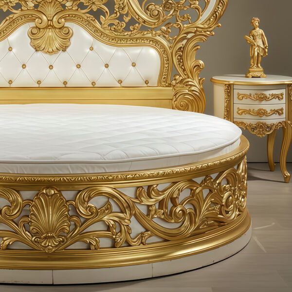 3 This classic round Bed carved solid wood bed – Hand Carved Custom Bedroom Furniture