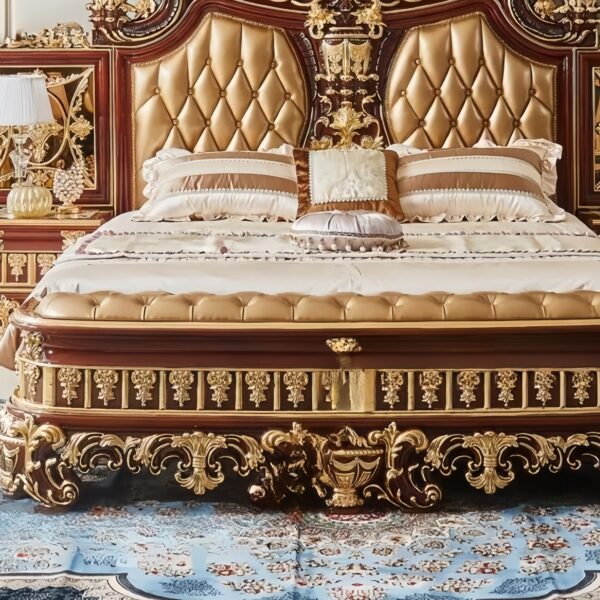 This French Luxury  solid wood bed – Hand Carved Custom Bedroom Furniture (Copy)