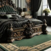 This King Size Bed  Bed carved solid wood bed – Hand Carved Custom Bedroom Furniture