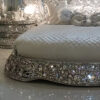 This Crystal Encrusted  Bed carved solid wood bed – Hand Carved Custom Bedroom Furniture