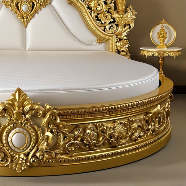 Luxury French Style Solid Wood Bed – Hand Carved Custom Bedroom Furniture