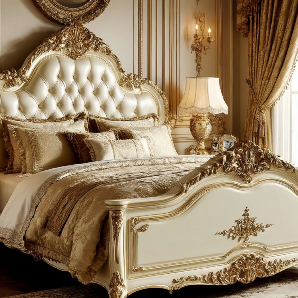 This Villa Bed carved solid wood bed – Hand Carved Custom Bedroom Furniture