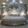 This Crystal Encrusted  Bed carved solid wood bed – Hand Carved Custom Bedroom Furniture