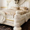 Majestic Lion Head Carved Bed - Hand-Crafted Gilded Luxury Masterpiece