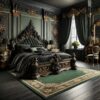 This King Size Bed  Bed carved solid wood bed – Hand Carved Custom Bedroom Furniture