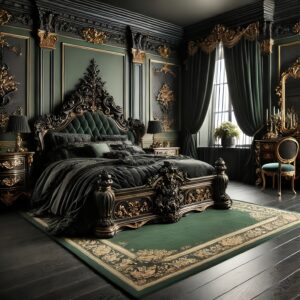 This King Size Bed  Bed carved solid wood bed – Hand Carved Custom Bedroom Furniture