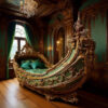 Royal Baroque Pirate Ship Bed - Hand-Carved Gilded Luxury Masterpiece
