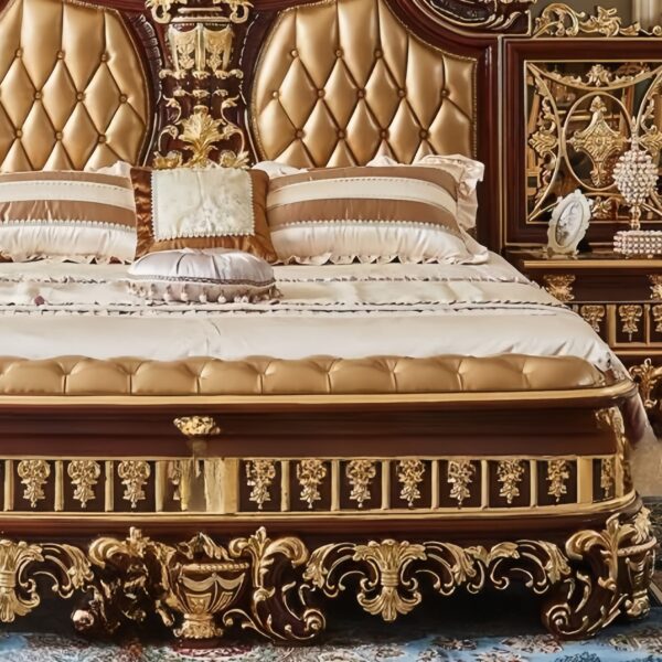 This French Luxury  solid wood bed – Hand Carved Custom Bedroom Furniture (Copy)