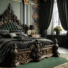 This King Size Bed  Bed carved solid wood bed – Hand Carved Custom Bedroom Furniture