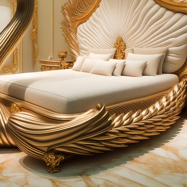 4 This Luxury Swan Bed carved solid wood bed – Hand Carved Custom Bedroom Furniture