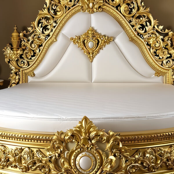 Luxury French Style Solid Wood Bed – Hand Carved Custom Bedroom Furniture