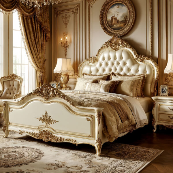 This Villa Bed carved solid wood bed – Hand Carved Custom Bedroom Furniture