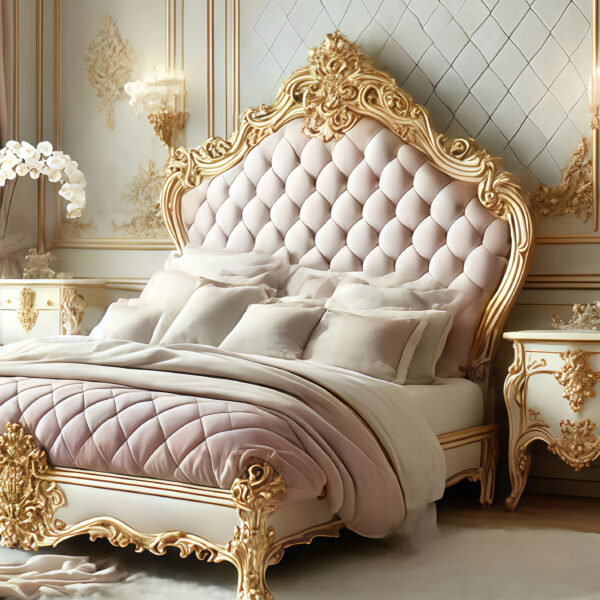 This Luxury Bed  solid wood bed – Hand Carved Custom Bedroom Furniture