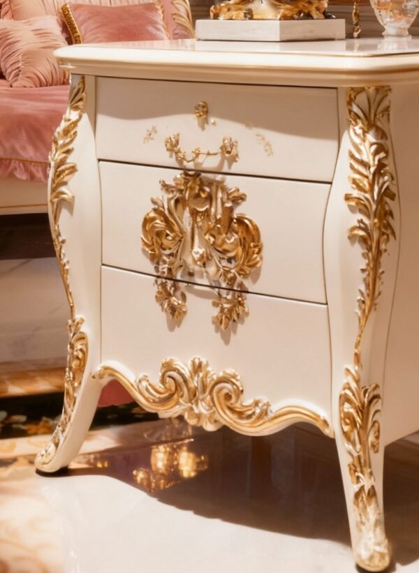 Exquisite Pink Butterfly Wing Bed – Hand-Carved Gilded Rococo Masterpiece