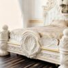 Majestic Lion Head Carved Bed - Hand-Crafted Gilded Luxury Masterpiece